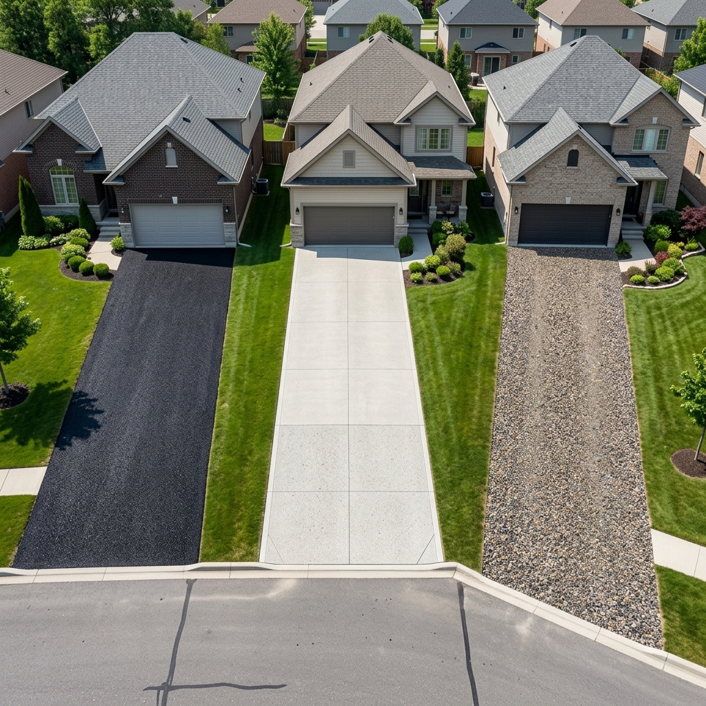 Comparison of asphalt millings vs new asphalt vs gravel driveway surfaces
