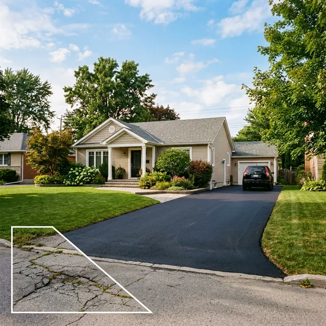 Freshly paved driveway