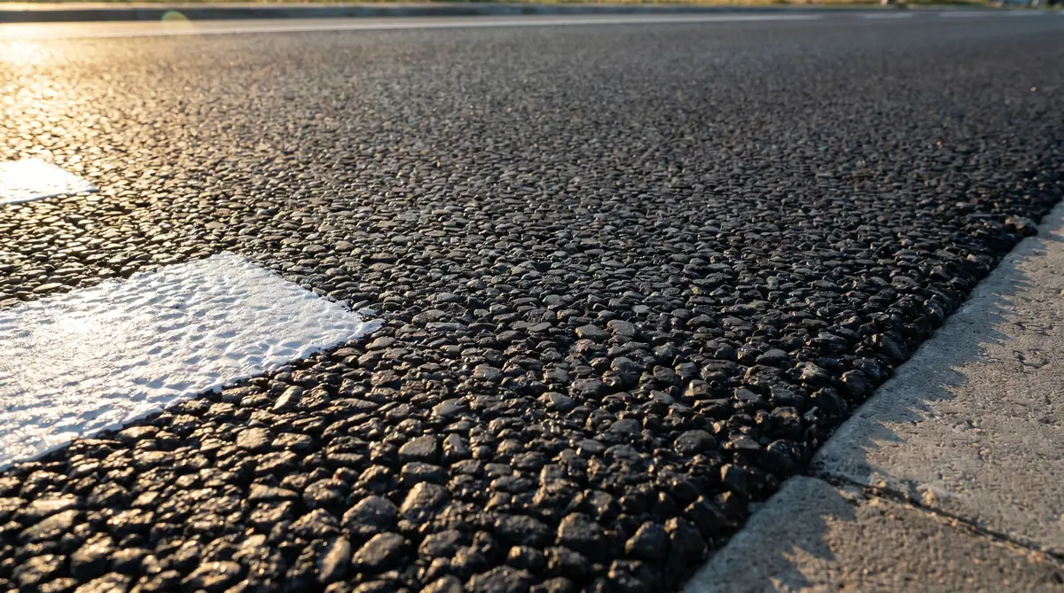 Freshly laid stone matrix asphalt surface on a highway